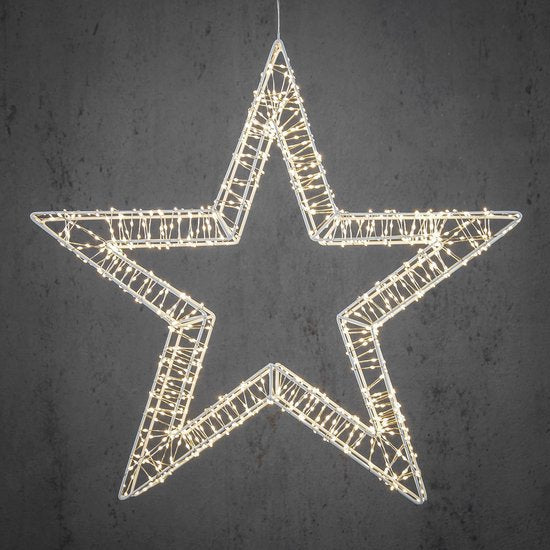 Luca Lighting Pendentif étoile avec éclairage LED blanc chaud - Ø56 cm - Métal - Blanc