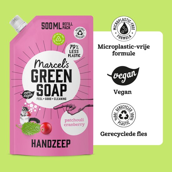 Recharge de savon pour les mains Marcel's Green Soap - Patchouli & Canneberge - 500 ml