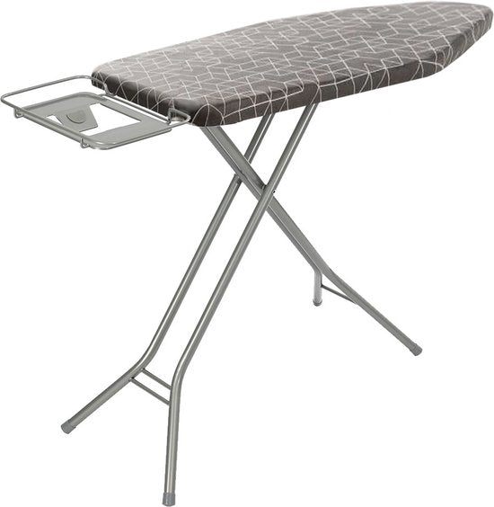 BRASQ Table à repasser IB300 avec housse de table à repasser et support de centrale vapeur - 122x43 cm Surface de repassage - Réglable en hauteur - 7 positions - jusqu'à 100 cm
