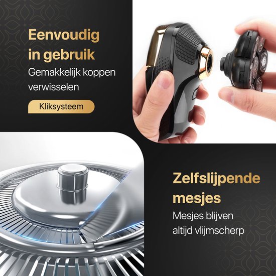 Wellshave 5 in 1 Shaver Men Deluxe - Tondeuse pour le visage et la tête - Rasoir humide et sec - Tondeuse pour le nez - Rasoir pour le crâne