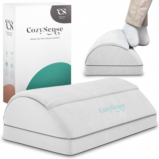 CozySense® Footrest Desk - Tabouret ergonomique à 2 hauteurs - Antidérapant et housse Sherpa lavable - Repose-pieds pour la maison et le bureau - Gris