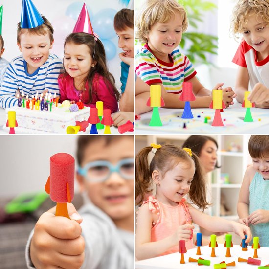 Partizzle 24x Fusées Sautantes - Jouets Fusées Spatiales Rebondissantes - Cadeaux à distribuer - Cadeaux Grabbelton - Pour les enfants et les jeunes enfants - Mousse