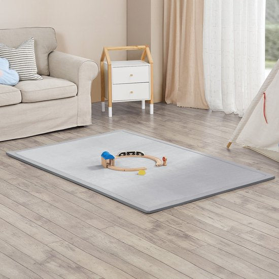Tapis de jeu Velvety Soft / Tapis d'enfant Maila - 180 x 120 cm - Gris