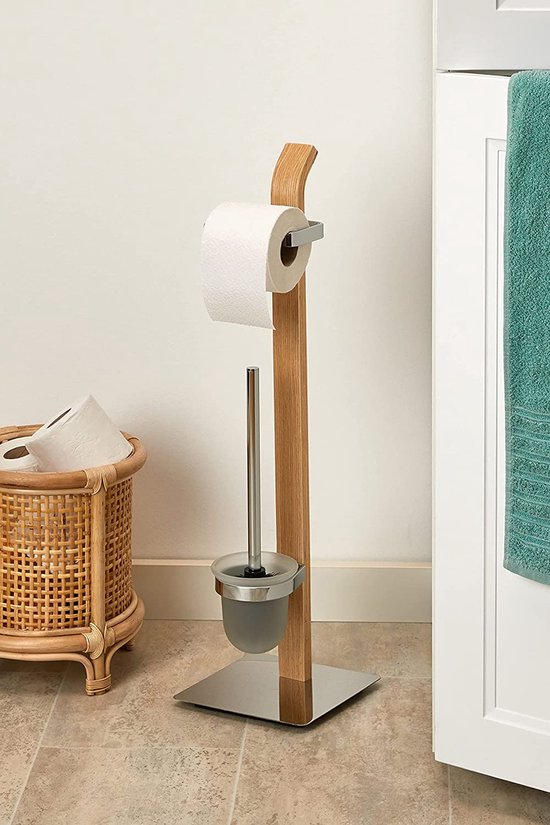 Ensemble de WC sur pied Samona Nature, porte-brosse de WC