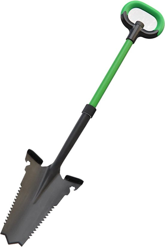 Pelle de jardin multifonctionnelle Hammersmith Rayzer Shovel - Pelle de jardin pour sols durs et caillouteux - Pelle spéciale avec scie à racines intégrée et poignée « soft-touch » - Bord profilé extra-large