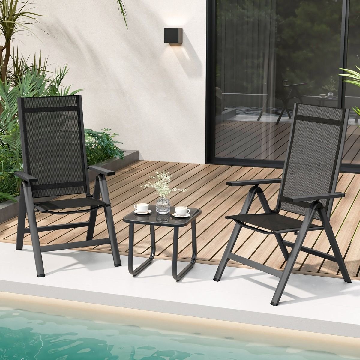 Coast Terrace Chair - Réglable - Noir - 72.5x58x107cm