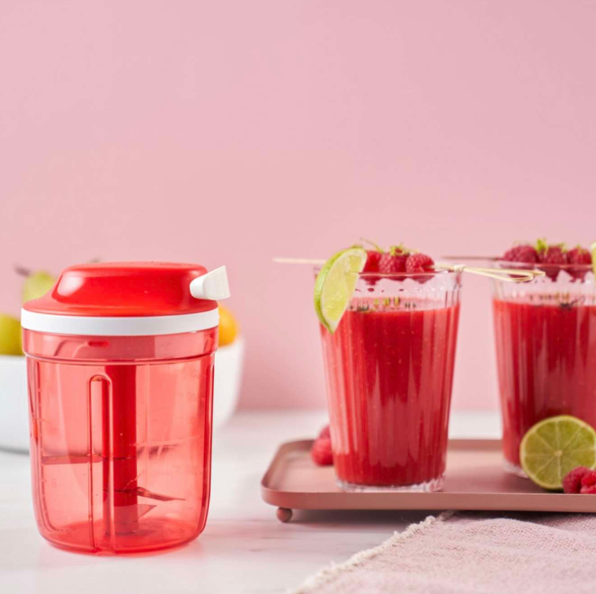 Hachoir Tupperware SuperSonic moyen - 730 ml - 3 lames - Rouge