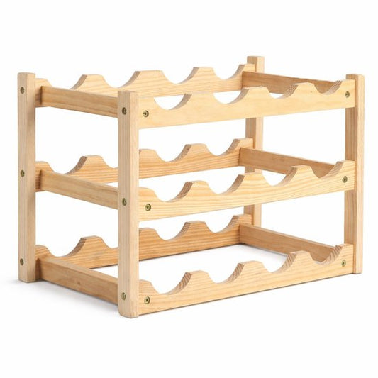 Casier à vin en bois – Casier à vin pour 12 bouteilles – 45 x 22 x 28 cm