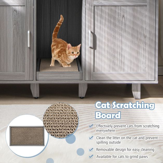 Armoire à chat Coast - 3-en-1 - MDF - Max. 40kg - 120 x 52 x 65 cm - Gris