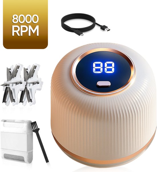MostEssential Premium Electric Lint Remover LR06 - Tondeuse à charpie - Fonction de charge rapide USB-C - Sans fil - Édition classique