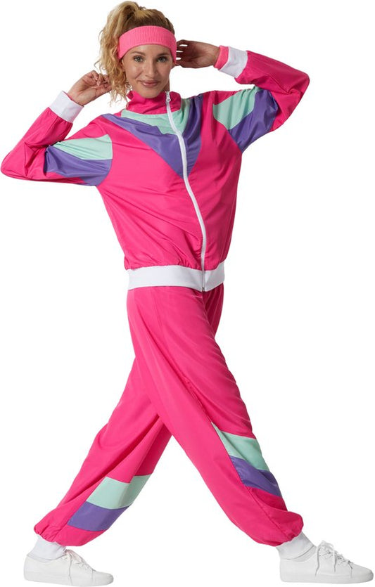dressforfun - costume femme rétro 80s 90s jogging - rose, M - Costume carnaval - Halloween - Dress up - Party wear - Carnaval wear - Party - Party wear