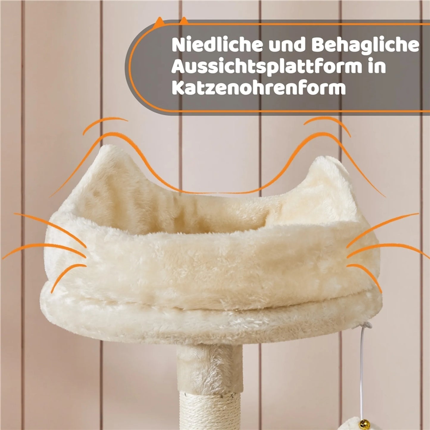 Yaheetech Cat Post XXL avec 3 plateformes d'observation - équipé de 2 terriers, d'une planche à gratter et d'un système anti-piqûres - pour les foyers avec plusieurs chats - beige peluche et sisal - 55,5 x 55,5 x 175 cm
