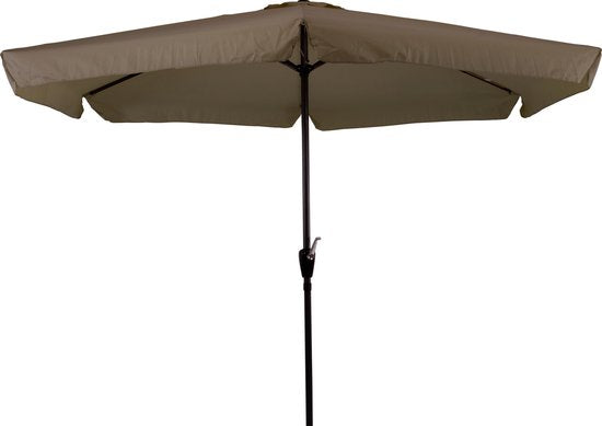 Parasol CUHOC à volants - Parasol taupe - Parasol à mât - Parasol de 3 m - Parasol à moulins - Parasol à 6 pans - Parasol facile à replier