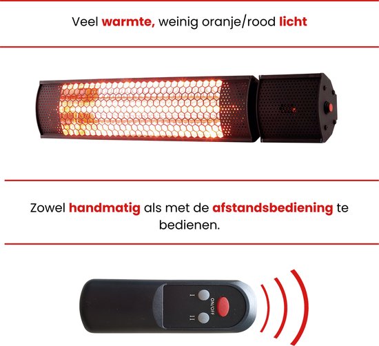 Starlyf Radiateur de terrasse - Chauffage - Etanche - Temps de chauffe 1 seconde - Protection contre la surchauffe - Noir mat