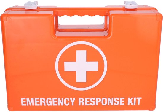 Trousse de premiers secours Carpoint, 166 pièces - DIN 13169 – Pour les secouristes d'entreprise – 2 compartiments principaux et des compartiments plus petits - 33 x 25 x 13 cm