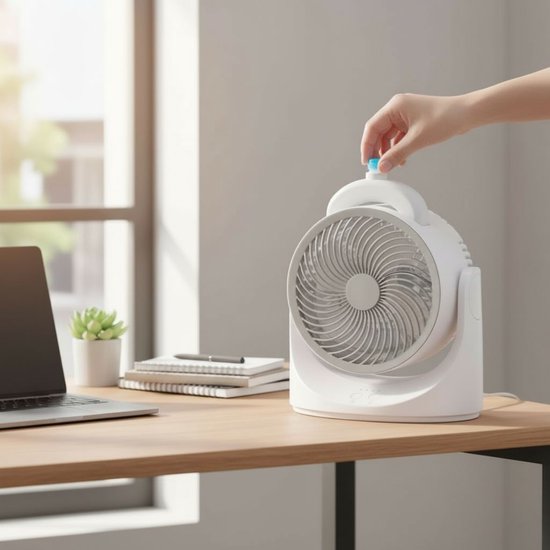 Mini ventilateur de table avec élément de refroidissement - Mini ventilateur réglable à 3 niveaux - Ventilateur USB avec lumière LED - Élément de refroidissement 240 ML - pour table bureau chambre à coucher