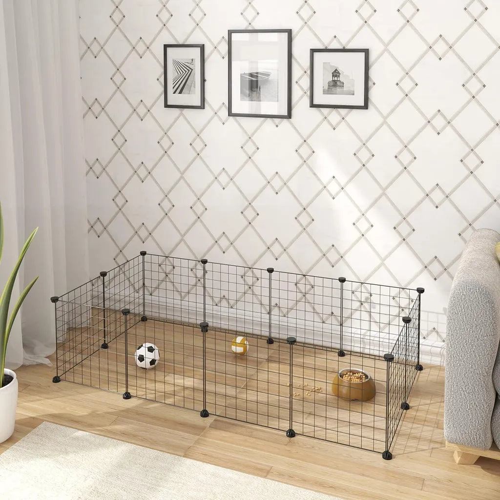 Enclos EUGAD pour petits animaux - pour l'intérieur et l'extérieur - en treillis métallique noir