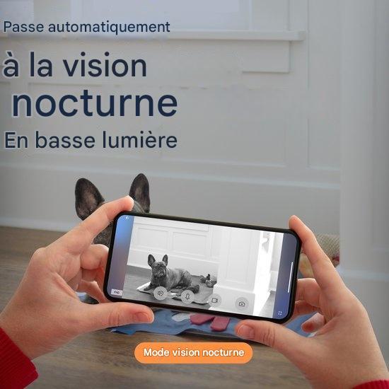 Caméra de surveillance pour animaux 360° ProTrue, 1080P avec application, Blanc