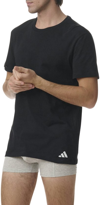 T-shirt à col rond Adidas pour homme (lot de 3) - Taille L