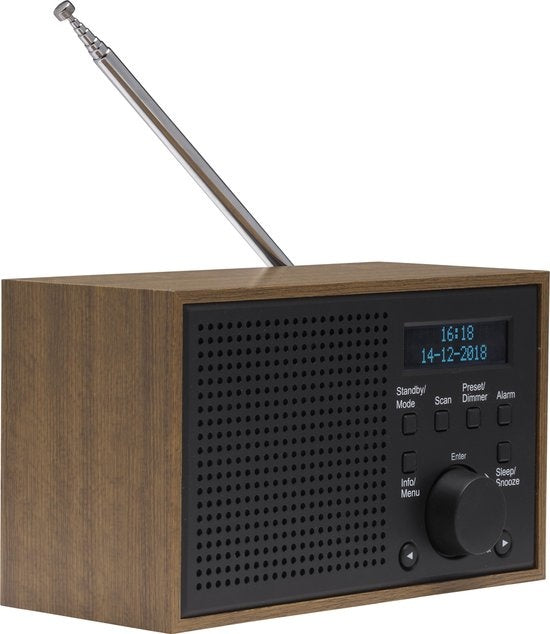 Denver DAB Radio - Radio rétro - Radio de cuisine - Radio portable - Batteries et secteur - DAB46 - Gris foncé