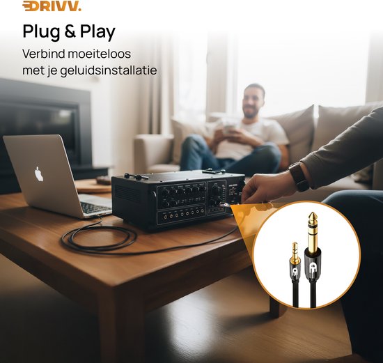 Câble Drivv. Premium de 3,5 mm à 6,35 mm - Câble jack - Câble audio - 2 mètres