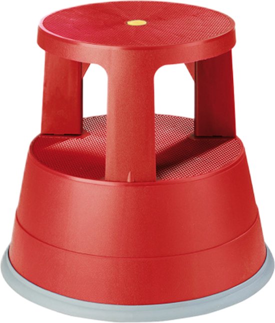 BRASQ Tabouret de marche rouge ST200 - Mobile - Capacité 150 kg - Tabouret de marche - Tabouret de marche adulte - Pied d'éléphant