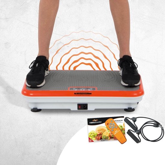 Vibro Shaper - plaque vibrante dotée d'une technologie d'oscillation qui raffermit le corps - PowerPlate sollicite tous les groupes musculaires - sangles Power Stretch incluses