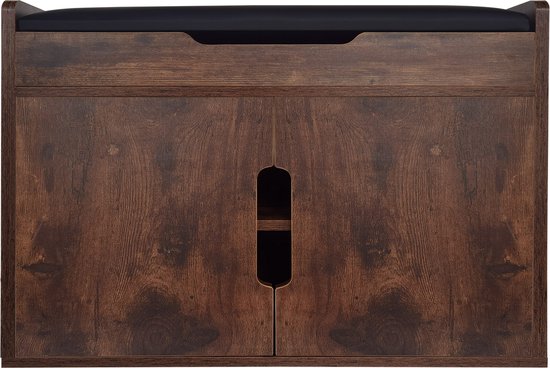 VDD Banc à chaussures - Armoire - Meuble de rangement - Rangement pour chaussures - Pliable avec coussin d'assise - Marron