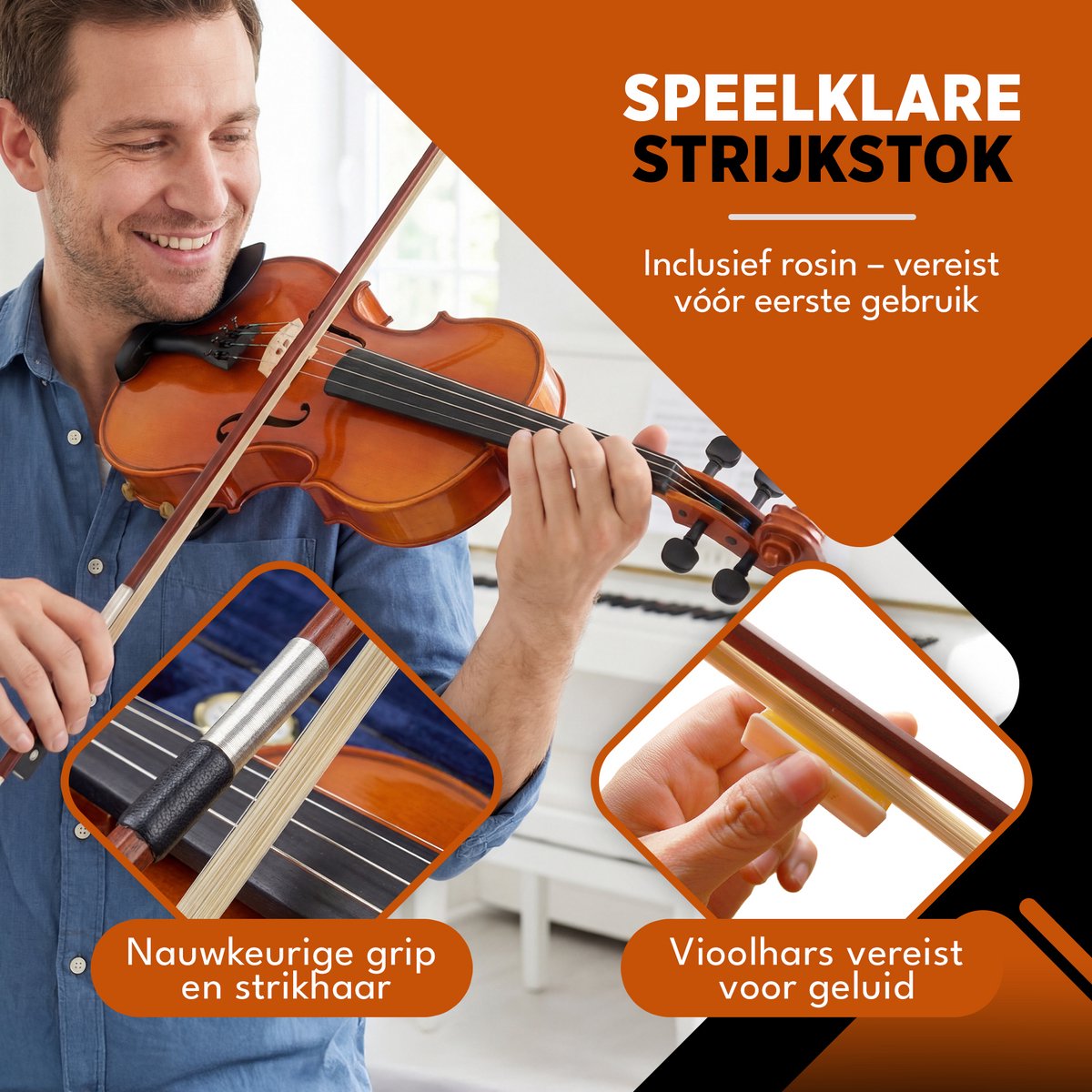 Ensemble de violon Finesse « Paris Edition » - avec étui, archet et accessoires - taille standard 4/4