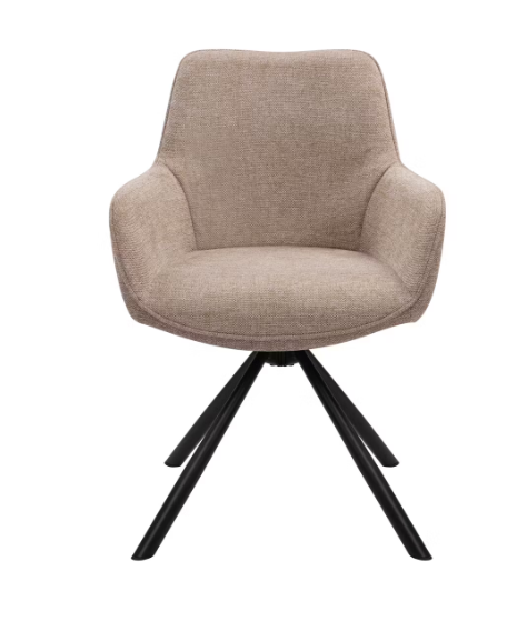 Dutchbone Oliver Chaises de salle à manger pivotantes 57x60x86 cm - Taupe (Lot de 2)
