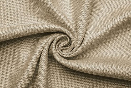 Larson - Rideau occultant tissé de luxe - Anneaux - Beige - 300 x 250 cm - occultant & prêt-à-porter