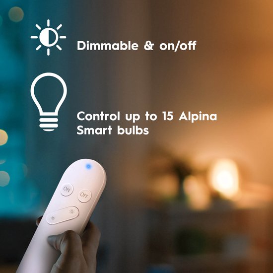 alpina Smart Home - Télécommande intelligente - pour lampes alpina Smart - variateur - allumer/éteindre - jusqu'à 15 lampes