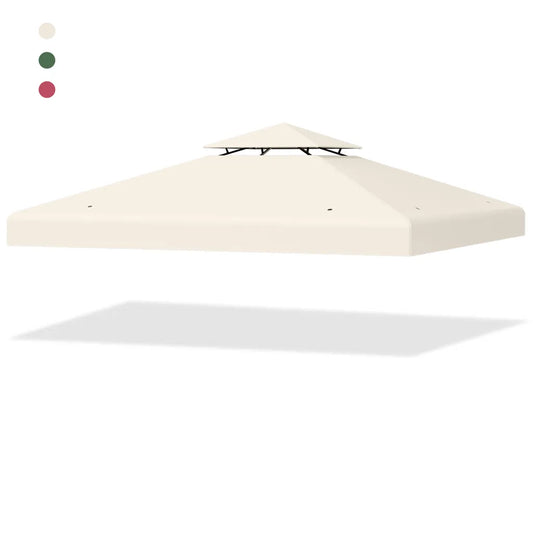 Toit de remplacement Coast - Résistant aux intempéries - 3x3 M - Trous de drainage et attaches Velcro inclus - Beige
