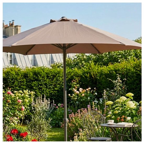 Parasol Koopman - Parasol de jardin - Taupe - Aluminium - 230 x 225 cm
