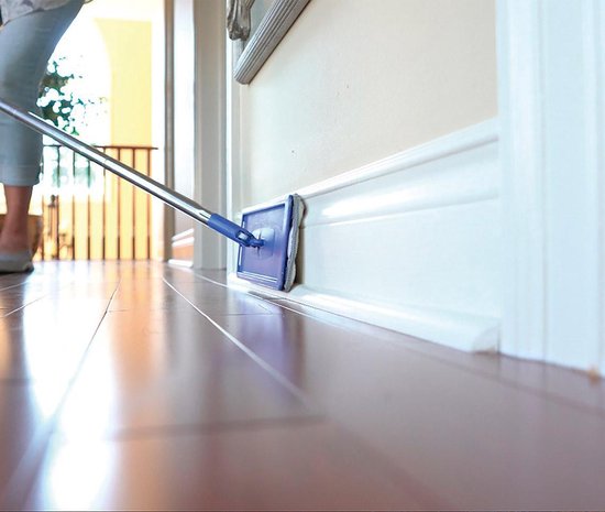 Livington Touchless Mop – système de nettoyage sans s'accroupir – serpillière avec seau pour un nettoyage facile et des mains propres – seau de nettoyage de 2,7 litres