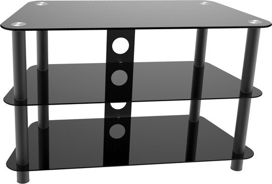 Meuble TV - meuble audio hi-fi - largeur 80 cm - noir
