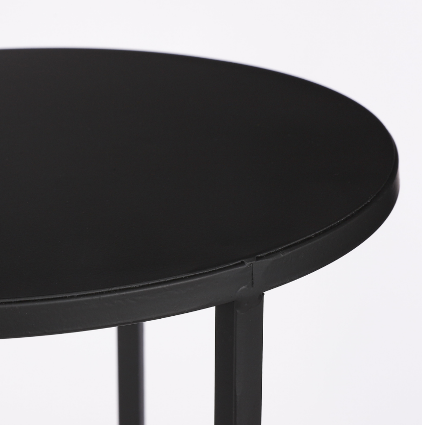 Table d'appoint Mica Quinty - D22 x H50 CM - Noir - Métal