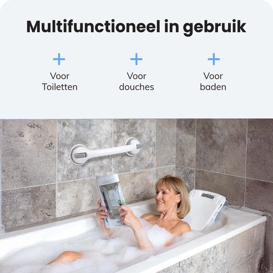 Poignée avec ventouse - Pour la douche - 2 pièces - Poignée de douche pour la salle de bain - Barre murale - Modèle extra sûr et solide - 40cm - Luft