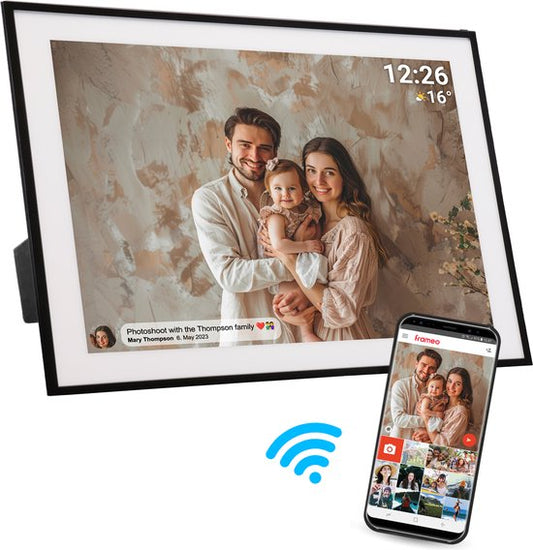 Cadre photo numérique Denver 19 pouces - HD - Frameo App - Cadre photo - WiFi - 32GB - IPS Touchscreen - PFF1970