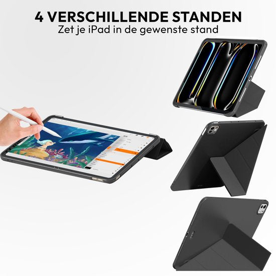 Étui pour tablette adapté à l'iPad Pro 11 pouces (2024) - M4 - Smart Cover - Noir