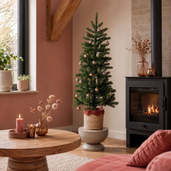 Black Box Trees Nagoya - Sapin de Noël artificiel H120 x Ø50 cm - Sapin d'intérieur - Sapin artificiel avec 212 brindilles de pin en PE - Modèle élancé Ø60 cm - Vert