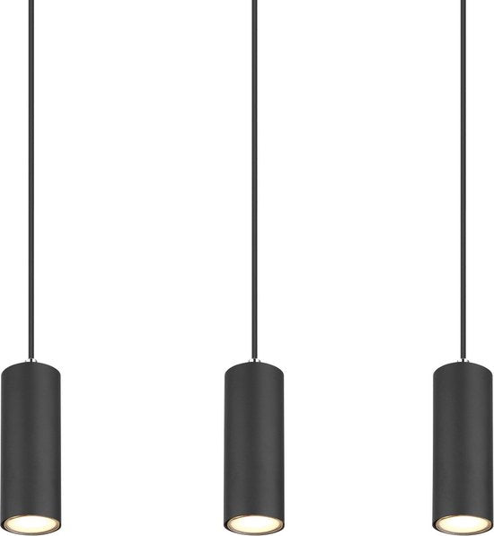 Globo - lampe suspendue - Robby - noir - métal - grande lampe de table pour salle à manger - GU10 - 57911-6HB