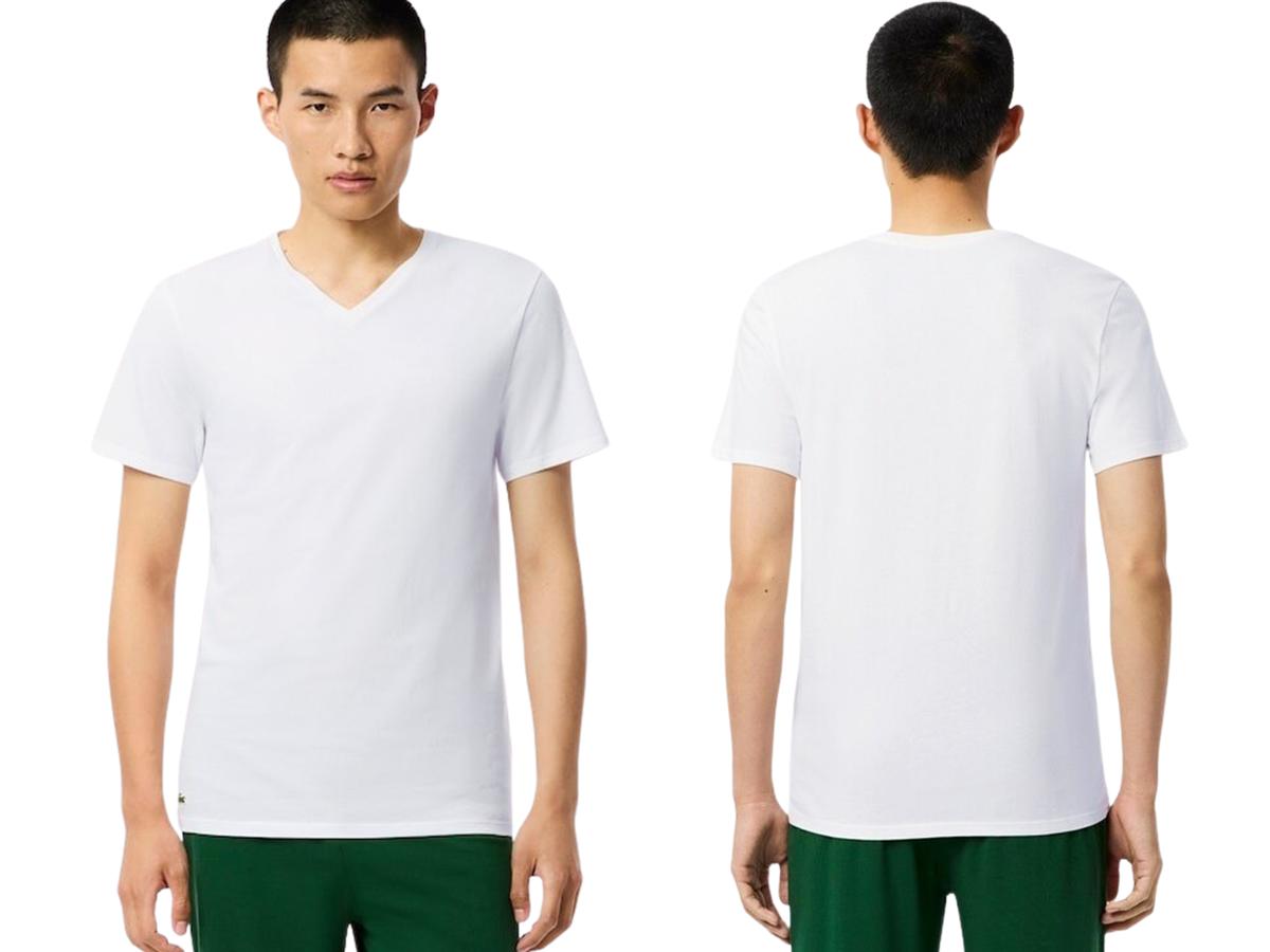 T-shirt Lacoste Basic - Lot de 3 - taille XXL - Blanc/Argent-Noir chinois