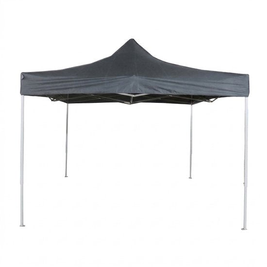 VDD - Tente de fête - 3 x 3 m - Easy Up pliable - Imperméable - Pavillon - Tente pliable avec sac de transport - Tente de fête pour le jardin, les fêtes et les événements - Camping - Montage rapide - Gris