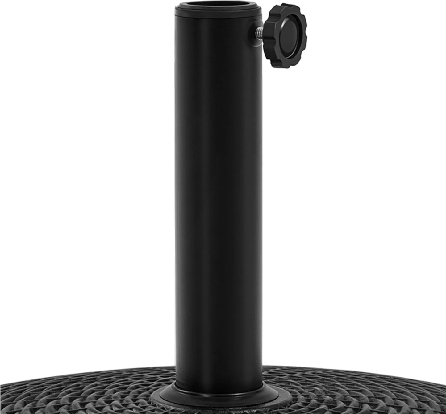 Yaheetech Base de parasol sur roues 24 kg - Avec 4 roulettes avec frein et deux adaptateurs pour Ø 38 mm et Ø 48 mm - Pour terrasse et jardin - Résine noire et métal - 52 x 52 x 42 cm