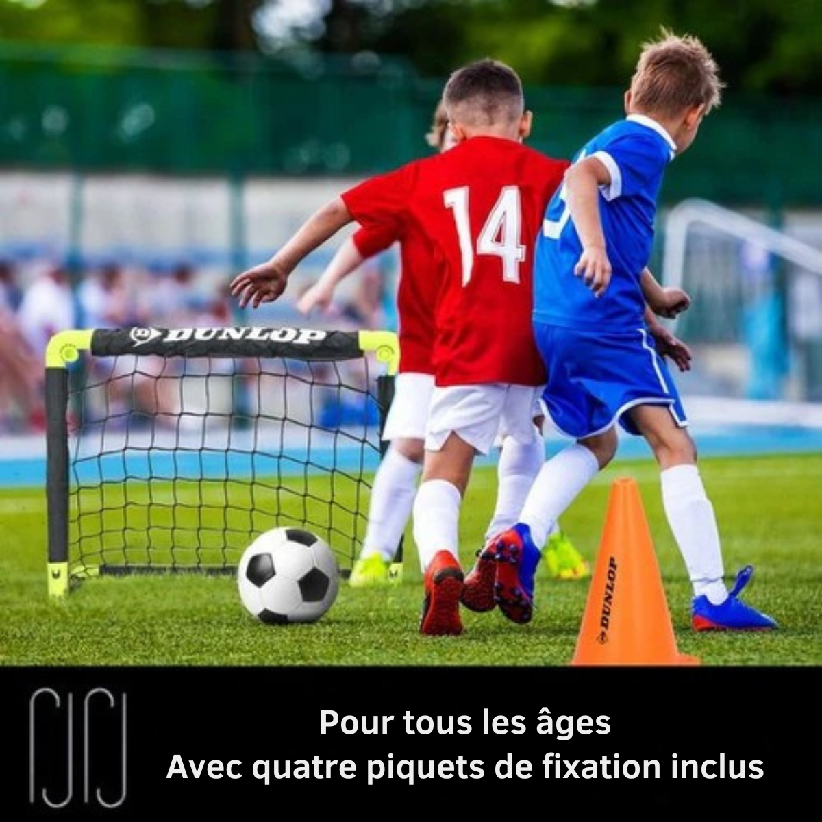 But de football - Dunlop - Deux pièces - Ballons de football - Pliable - Léger - Noir