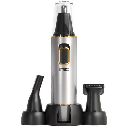 Strex 3 In 1 Nose Hair Trimmer Set - Rechargeable & Lavable - Tondeuse nez / Tondeuse oreilles / Tondeuse sourcils / Tondeuse barbe - Hommes & Femmes