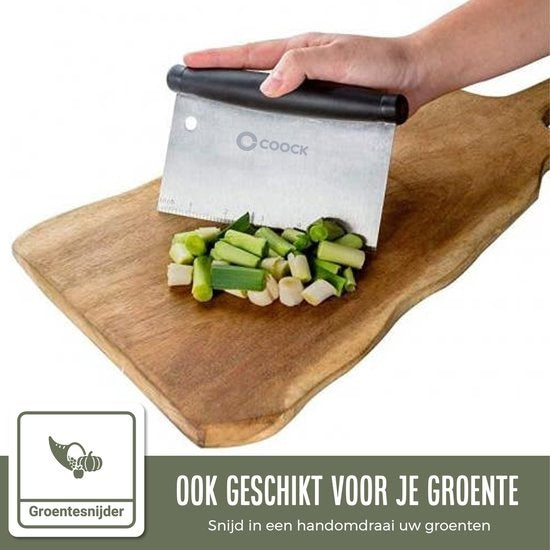 COOCK - Coupe-pâte ergonomique en acier inoxydable - Grattoir à pâte - Couteau à pizza - Coupe-légumes - Grattoir à gâteaux et à tartes