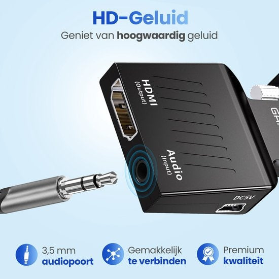 Adaptateur VGA, vers HDMI Garpex®, 1080p Full HD, Convertisseur universel