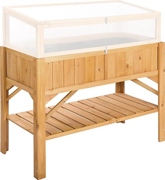 tectake® - Jardinière haute avec étagère - Pépinière - Boîte à boutures - 119x53x90cm - 403232